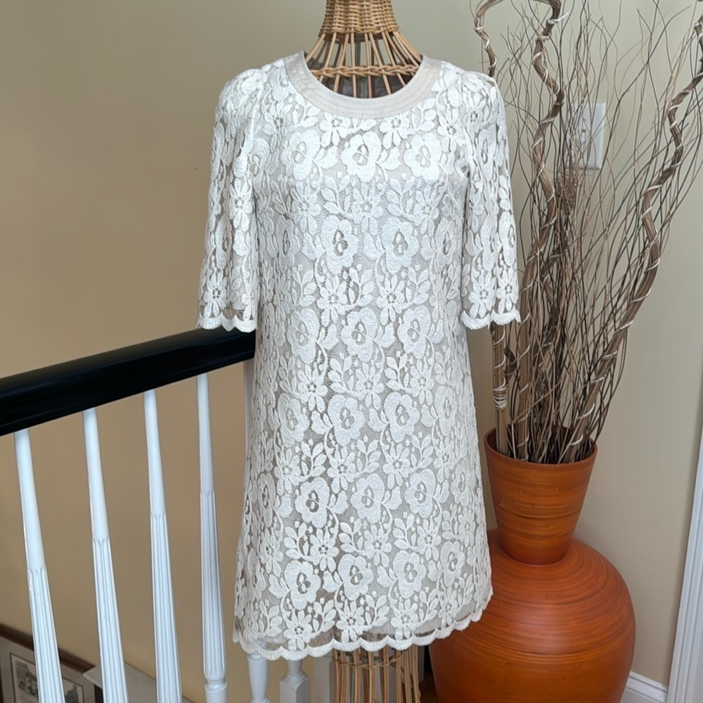 Ipekyol champagne colored dress with silver